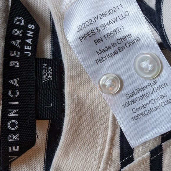 Veronica Beard Laszlo Sweatshirt Mini Dress Stripe Tie Waist Cotton - Picture 5 of 8